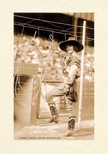Cover image for Vintage Lined Notebook Greetings from Montana, Cowgirl Trick Roper