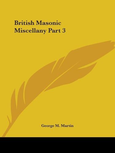 Cover image for British Masonic Miscellany