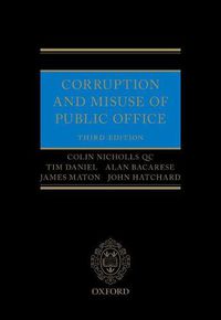 Cover image for Corruption and Misuse of Public Office