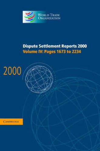 Cover image for Dispute Settlement Reports 2000: Volume 4, Pages 1673-2234