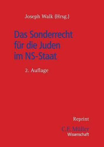 Cover image for Das Sonderrecht fur die Juden im NS-Staat