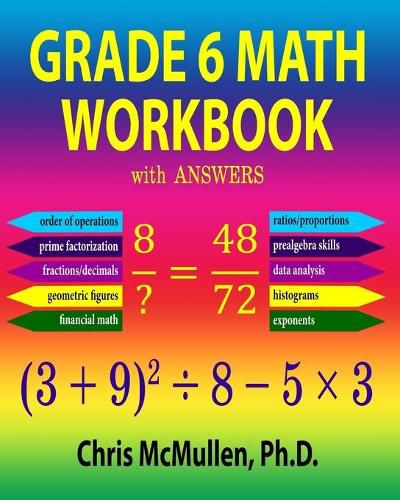 Cover image for Grade 6 Math Workbook with Answers