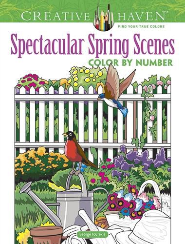 Cover image for Creative Haven Spectacular Spring Scenes Color by Number