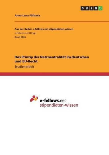 Cover image for Das Prinzip der Netzneutralitat im deutschen und EU-Recht