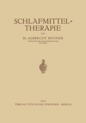 Cover image for Schlafmittel-Therapie