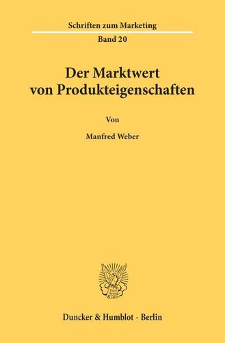 Cover image for Der Marktwert Von Produkteigenschaften