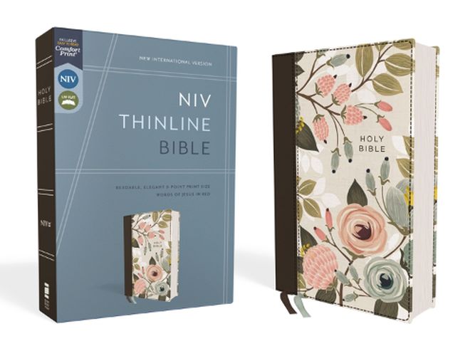 Cover image for NIV, Thinline Bible, Cloth over Board, Floral, Red Letter, Comfort Print