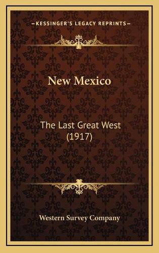 Cover image for New Mexico: The Last Great West (1917)
