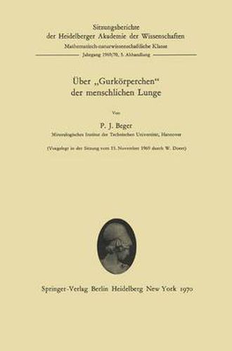 Cover image for Uber  Gurkorperchen  der Menschlichen Lunge