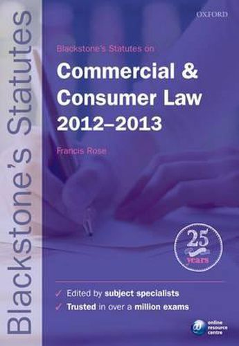 Cover image for Blackstone's Statutes on Commercial & Consumer Law