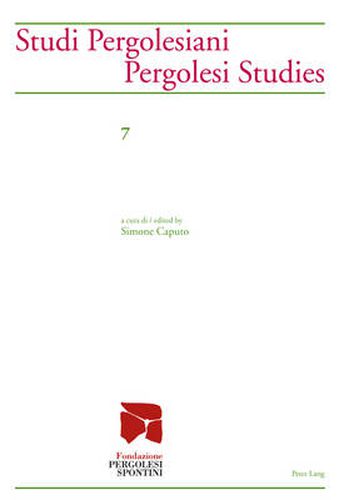 Cover image for Studi Pergolesiani- Pergolesi Studies: a cura di / edited by Simone Caputo