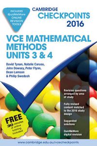 Cover image for Cambridge Checkpoints VCE Mathematical Methods Units 3 and 4 2016 and Quiz Me More