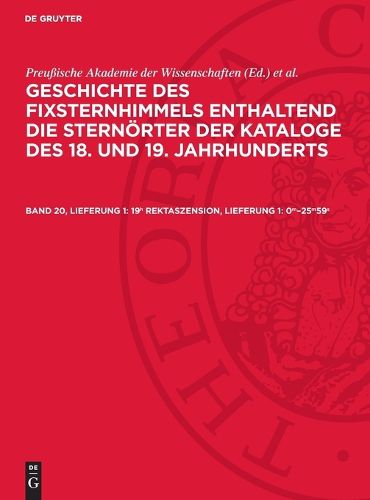 Cover image for 19h Rektaszension, Lieferung 1: 0m-25m59s