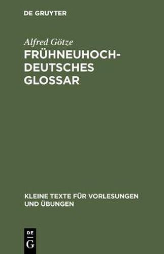 Fruhneuhochdeutsches Glossar