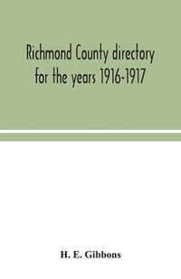 Cover image for Richmond County directory for the years 1916-1917