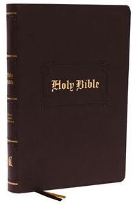 Cover image for KJV, Large Print Center-Column Reference Bible, Leathersoft, Brown, Red Letter, Thumb Indexed, Comfort Print: Holy Bible, King James Version