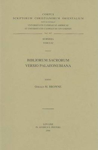 Cover image for Bibliorum Sacrorum Versio Palaeonubiana