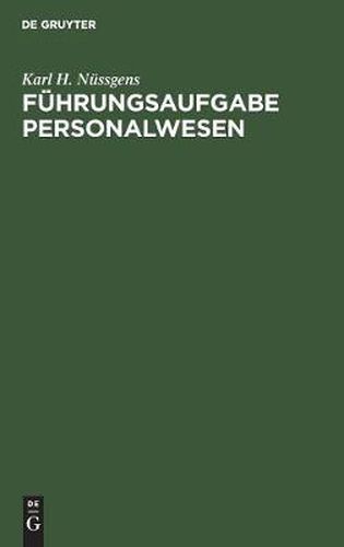 Cover image for Fuhrungsaufgabe Personalwesen