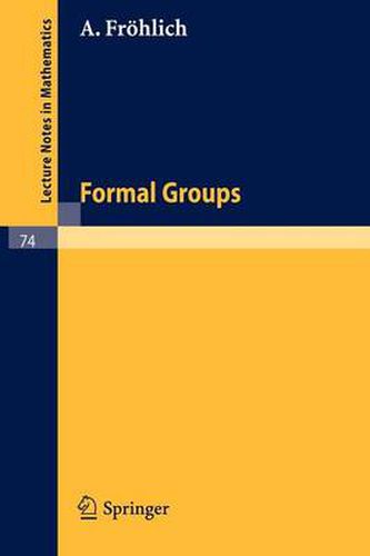 Cover image for Formal Groups