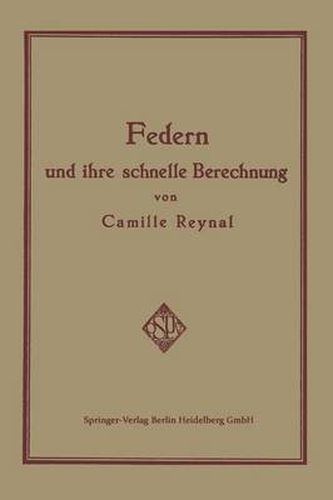 Cover image for Federn Und Ihre Schnelle Berechnung