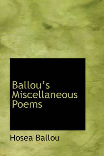 Cover image for Ballou's Miscellaneous Poems