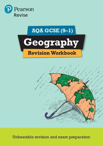 Cover image for Pearson REVISE AQA GCSE (9-1) Geography Revision Workbook: for home learning, 2022 and 2023 assessments and exams