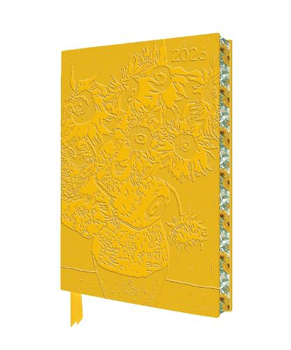 Cover image for Vincent van Gogh: Sunflowers 2026 Artisan Art Vegan Leather Diary Planner - Page to View with Notes