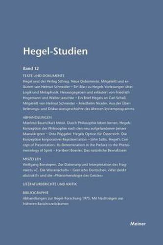 Hegel-Studien / Hegel-Studien Band 12 (1977)