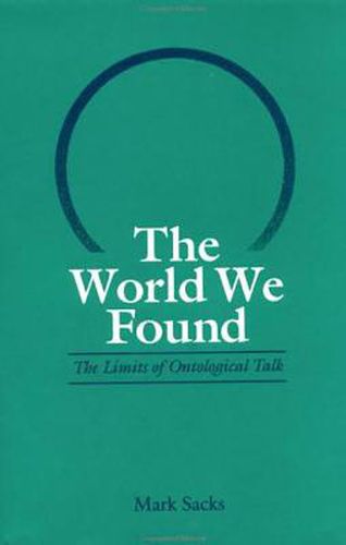 Cover image for World We Found: The Limits of Ontological Talk