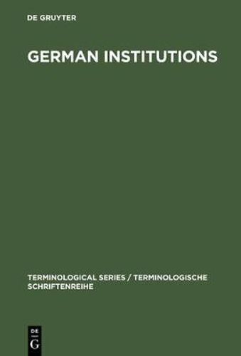 Cover image for German Institutions: Designations, Abbreviations, Acronyms