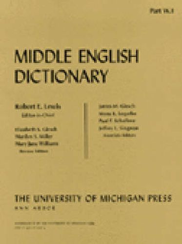 Cover image for Middle English Dictionary: W.1