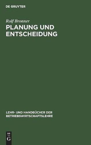 Cover image for Planung und Entscheidung