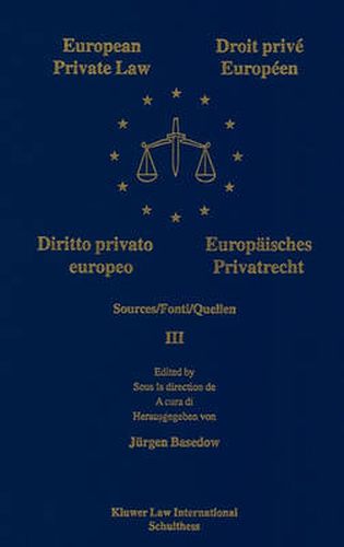 Cover image for European Private Law, Sources, III