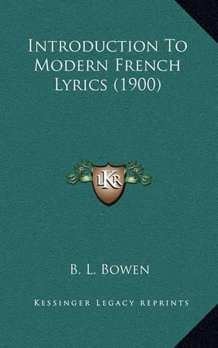 Introduction to Modern French Lyrics (1900)