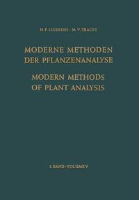 Cover image for Modern Methods of Plant Analysis / Moderne Methoden der Pflanzenanalyse