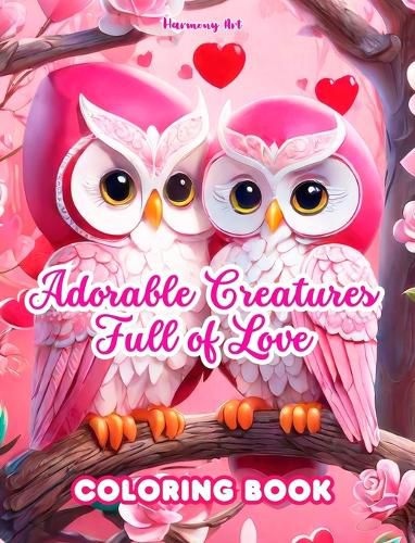 Cover image for Adorable Creatures Full of Love Coloring Book Source of infinite creativity Perfect Valentine's Day gift