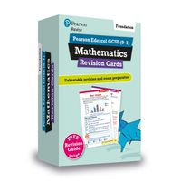 Cover image for Pearson REVISE Edexcel GCSE (9-1) Maths Foundation Revision Cards: for home learning, 2022 and 2023 assessments and exams