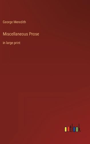 Cover image for Miscellaneous Prose