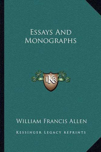 Cover image for Essays and Monographs