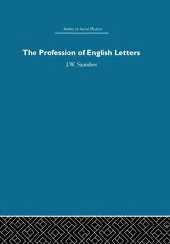 Cover image for The Profession Of English Letters