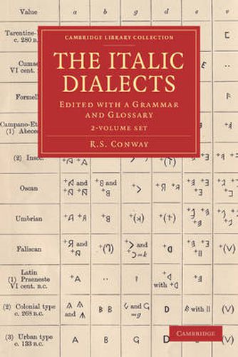 Cover image for The Italic Dialects 2 Volume Set: Edited with a Grammar and Glossary