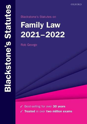 Cover image for Blackstone's Statutes on Family Law 2021-2022