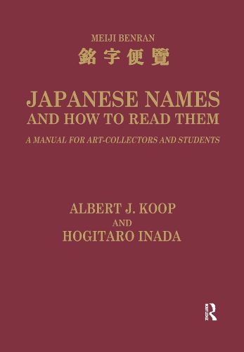 Cover image for Japanese Names and How to Read Them: A Manual for Art Collectors and Students