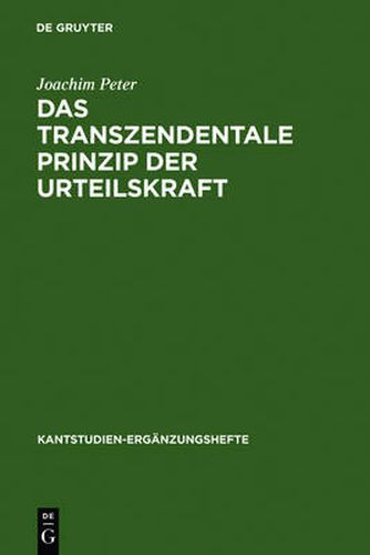 Cover image for Das transzendentale Prinzip der Urteilskraft