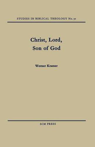 Cover image for Christ, Lord, Son of God