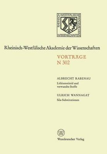 Cover image for Lithiumnitrid Und Verwandte Stoffe, Ihre Wissenschaftliche Und Praktische Bedeutung. Sila-Substitutionen
