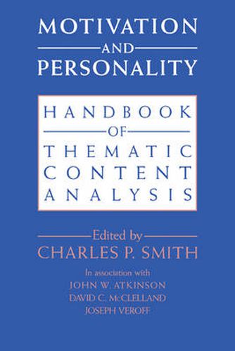 Cover image for Motivation and Personality: Handbook of Thematic Content Analysis