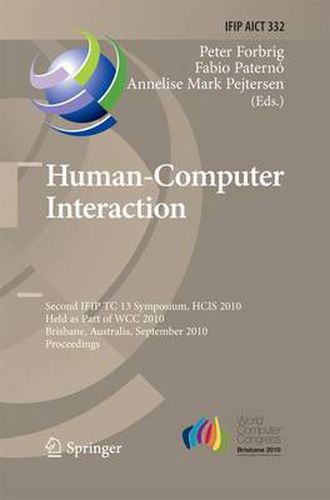 Cover image for Human-Computer Interaction: Second IFIP TC 13 Symposium, HCIS 2010, Held as Part of WCC 2010, Brisbane, Australia, September 20-23, 2010, Proceedings