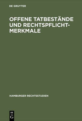 Cover image for Offene Tatbestande Und Rechtspflichtmerkmale