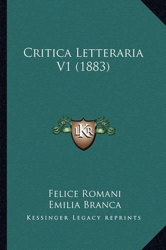 Cover image for Critica Letteraria V1 (1883)